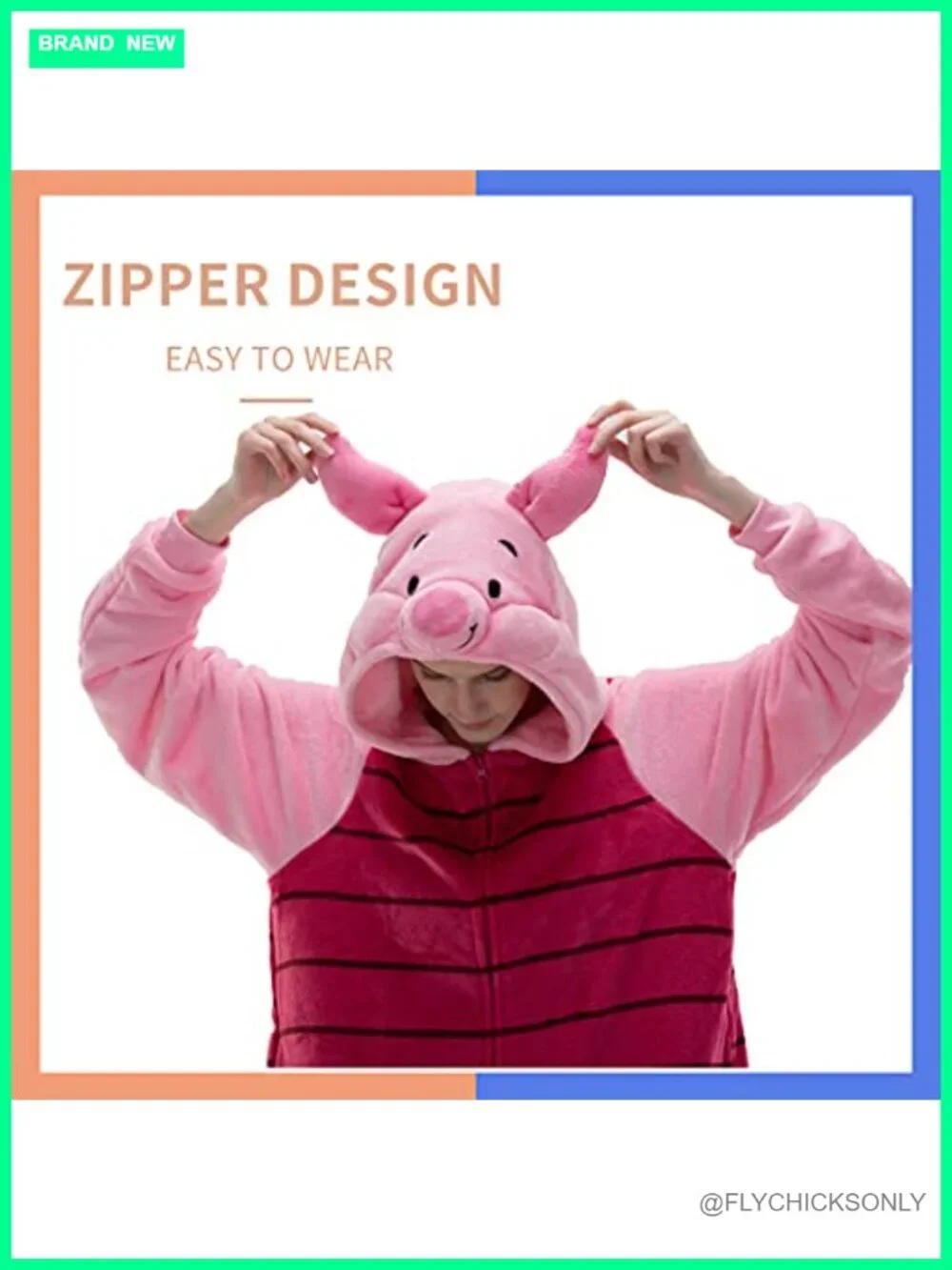 Unisex Flannel Onesie Pajamas Cosplay Animal One Piece Sleepwear Zipper